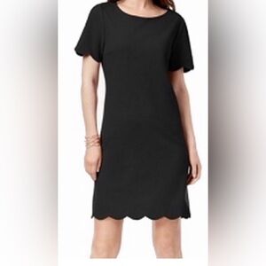 Monteau Los Angeles Anthro Black Iconic Scallop Dress M